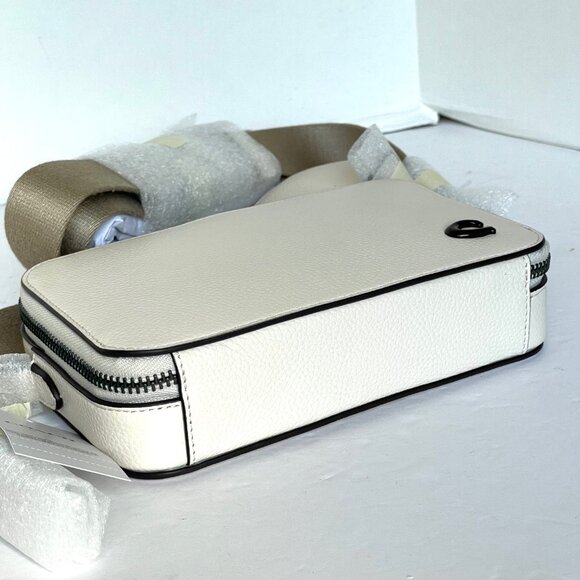 Coach Charter Slim Crossbody Bag White Leather Round Pouch CC070 ORG PKG - Picture 7 of 10